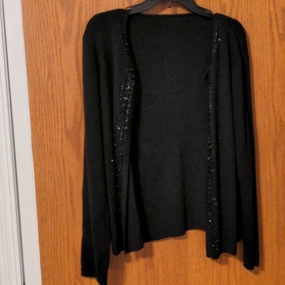 Women's Black Cardigan Sweater XL
